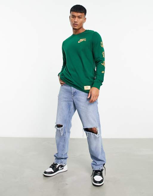 Nike unisex 'sole cafe better together' long sleeve graphic t-shirt in  gorge green | ASOS