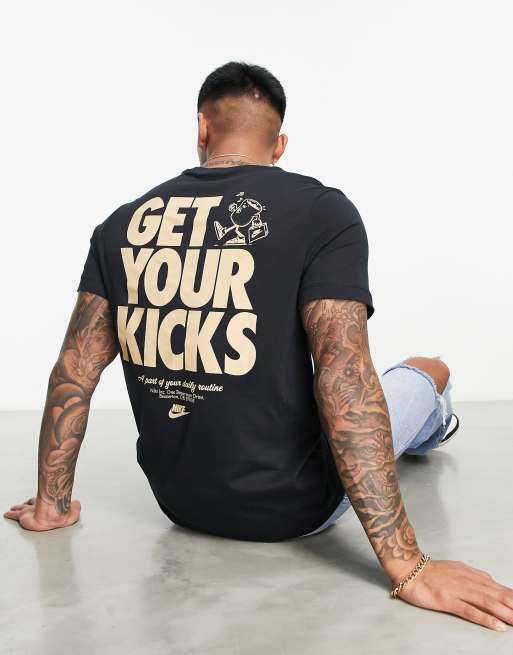 Nike unisex 'sole cafe get your kicks' back print tshirt in black ASOS