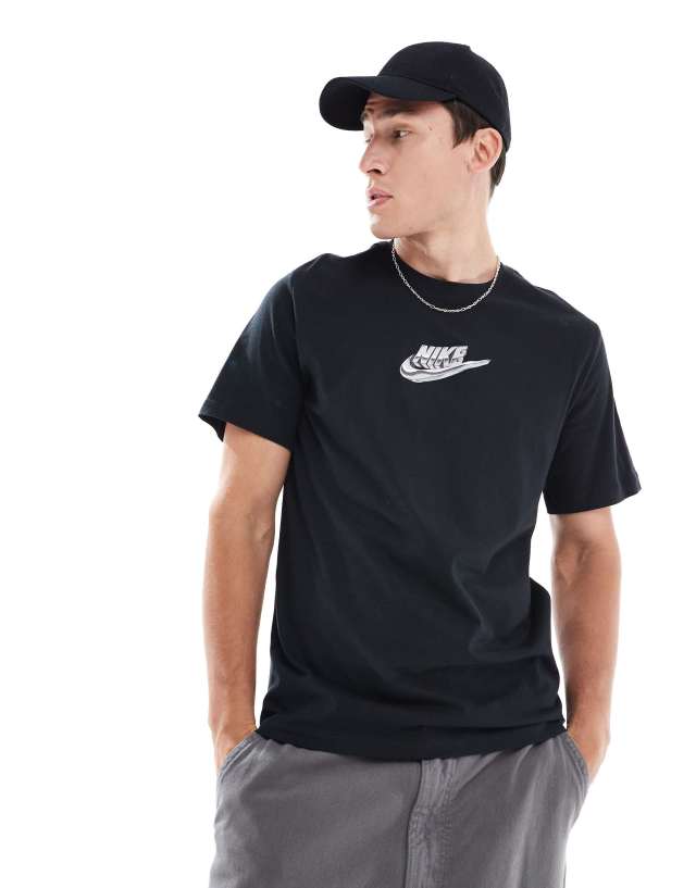 Nike - unisex swoosh logo graphic t-shirt in black