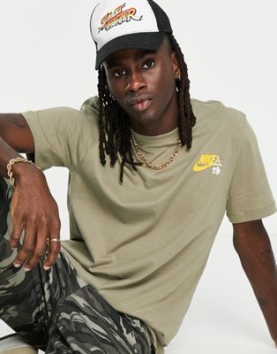 Nike unisex t-shirt with AF1 frog graphic in matte olive - ASOS Price Checker
