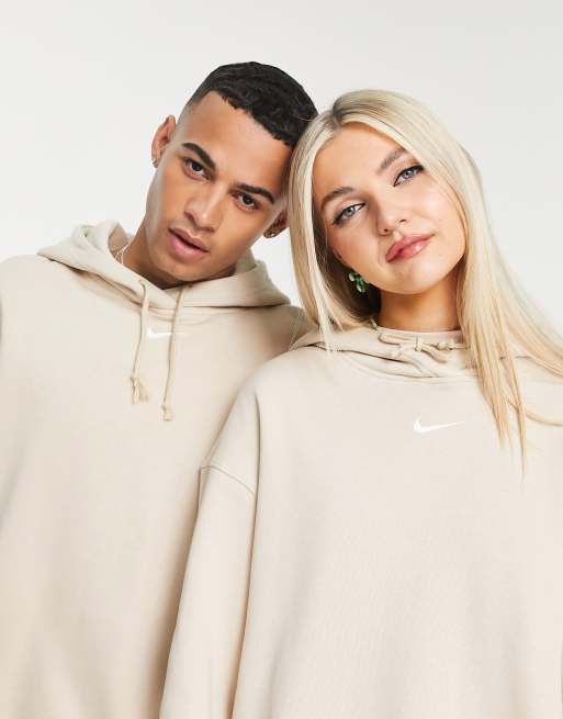 Nike - Unisex Trend - Felpa con cappuccio oversize in pile, colore sabbia