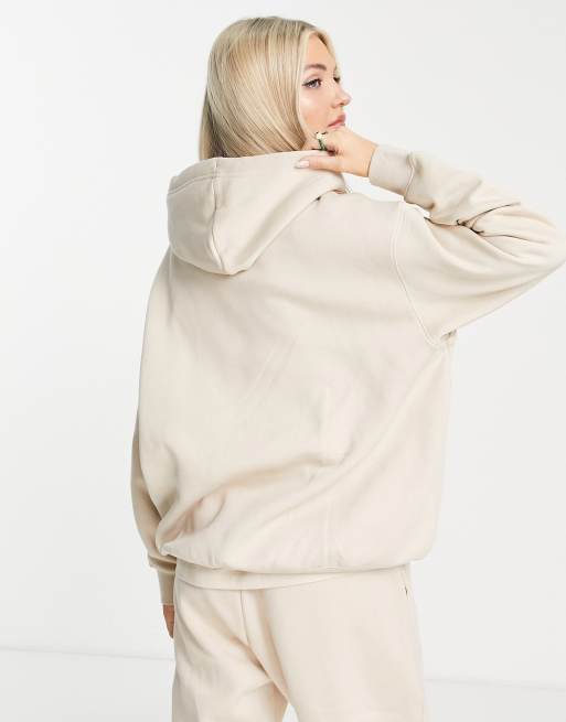 Nike – Unisex Trend – Sandfärgad huvtröja i fleece och oversize, 3 av 4