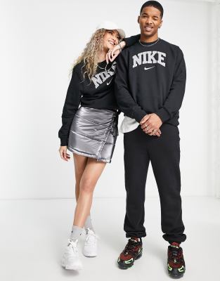 Nike unisex vintage logo fleece oversized sweatshirt Clearance