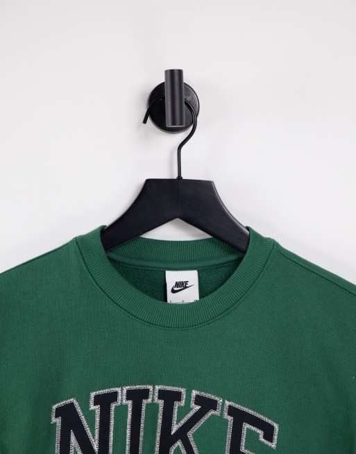 Nike Unisex Vintage logo sweatshirt in green ASOS