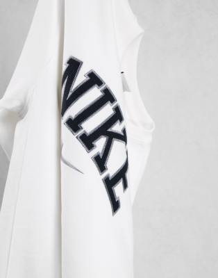 Nike unisex vintage logo fleece oversized sweatshirt in white clearance