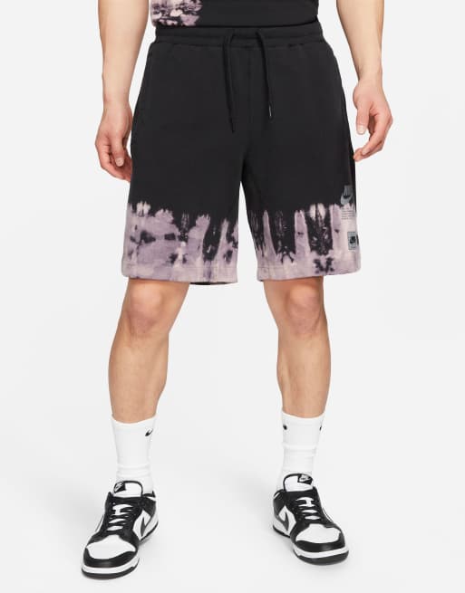 Nike Unity Swoosh ombre acid wash shorts in black | ASOS