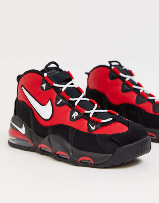 Nike - Uptempo '95 - Sneakers nere e rosse | ASOS