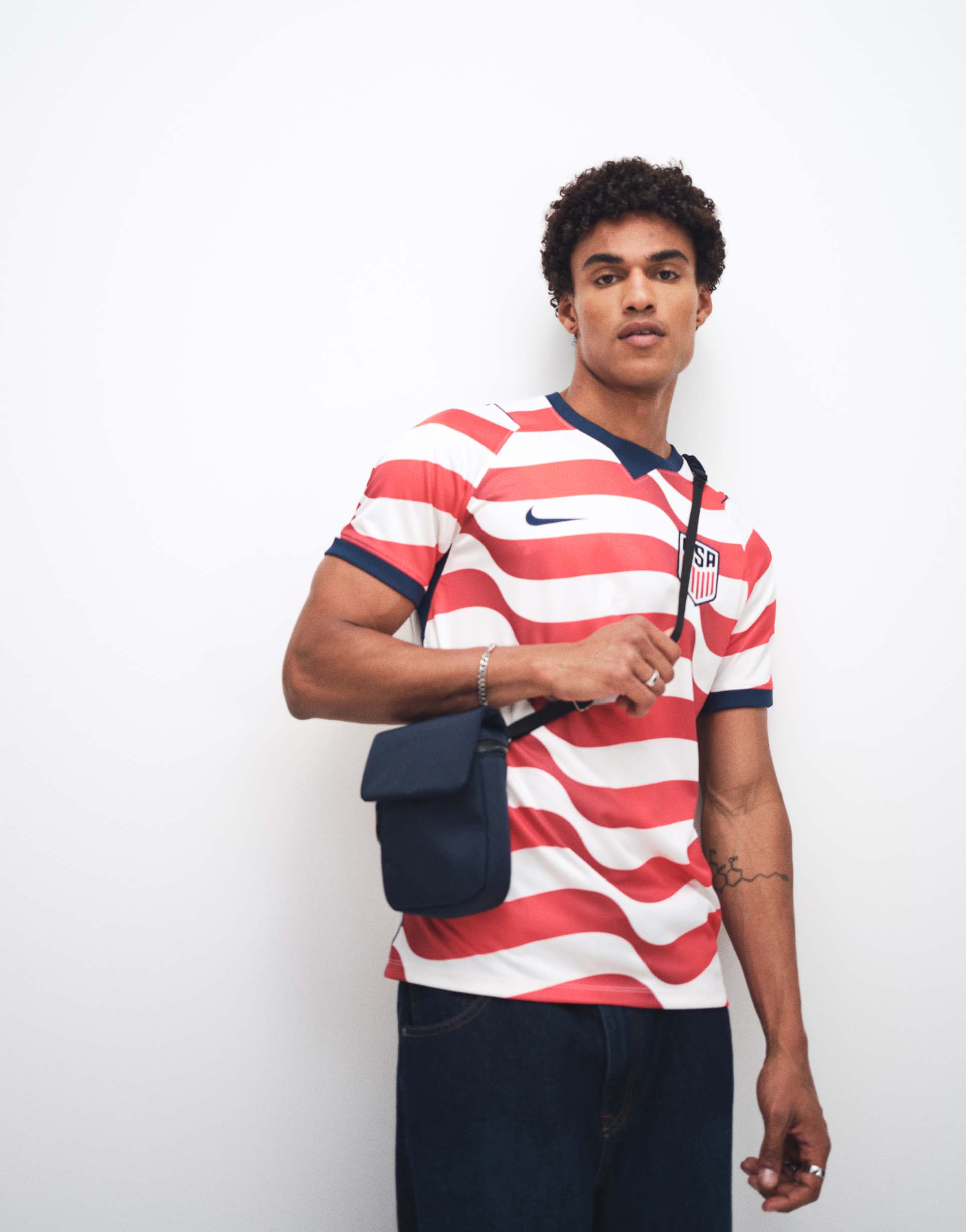 nike usa world cup short sleeve home jersey in red and white