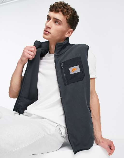 Nike - Utility fleece gilet in rookgrijs
