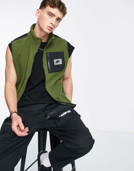 Nike utility fleece gilet in rough green | ASOS