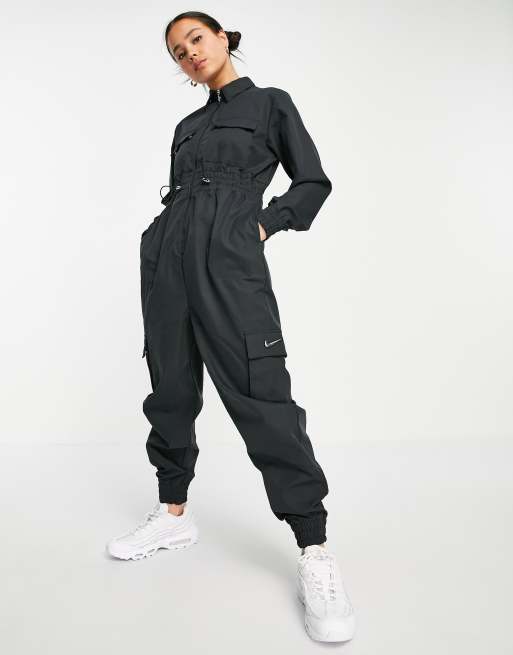 Nike Swoosh Utility Jumpsuit in Black