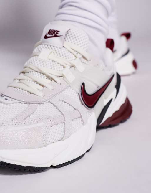 Nike V2K Run glitter sneakers in white and red | ASOS