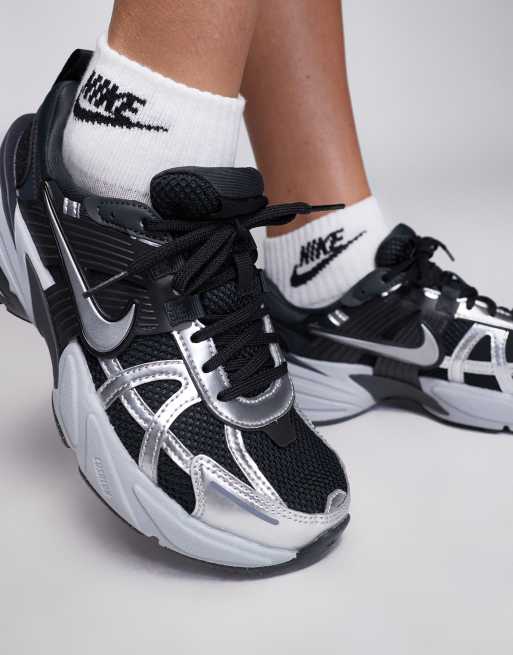 Nike V2K Run sneakers in black and gray ASOS