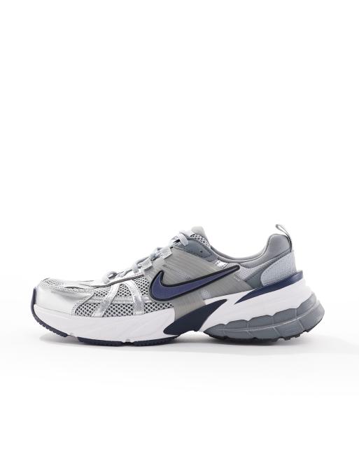 Nike V2K Run sneakers in gray and navy