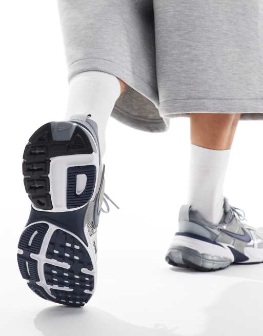 Nike V2K Run sneakers in gray and navy