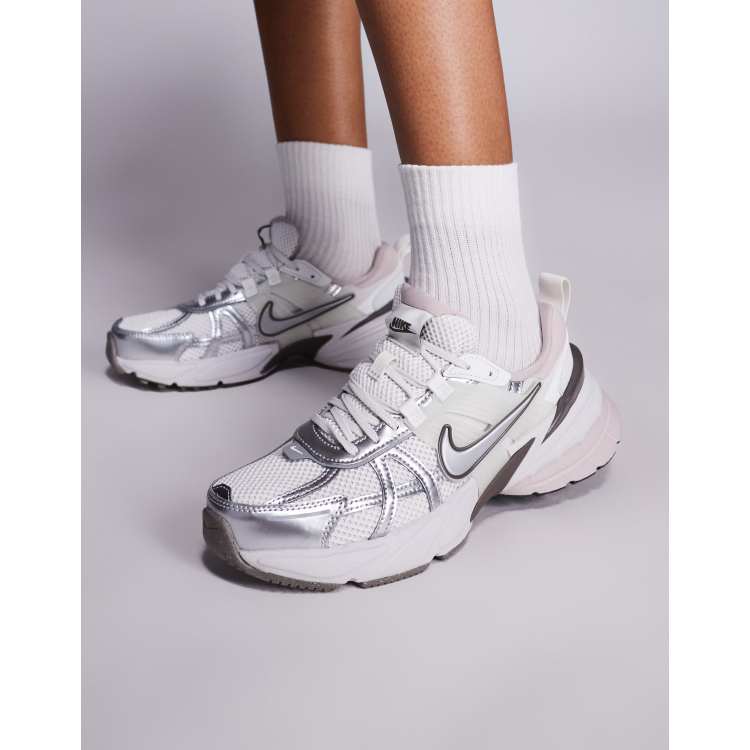 Nike V2K Run sneakers in metallic silver | ASOS