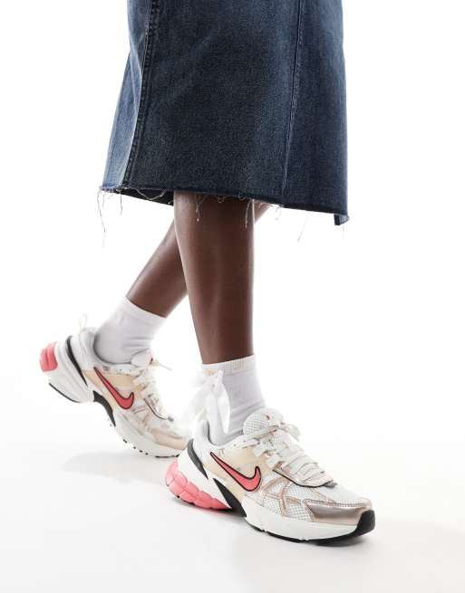 Nike V2K Run sneakers in pink and silver