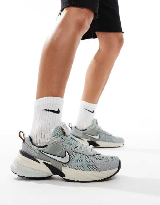 Nike V2K Run sneakers in washed blue and off white ASOS