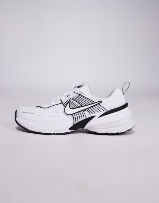 Nike V2K Run sneakers in white and black