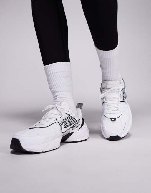 Nike V2K Run sneakers in white and black