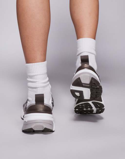 Nike V2K Run sneakers in white and dark gray