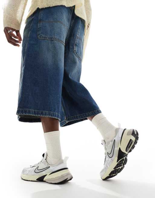 Nike V2K Run sneakers in white and silver