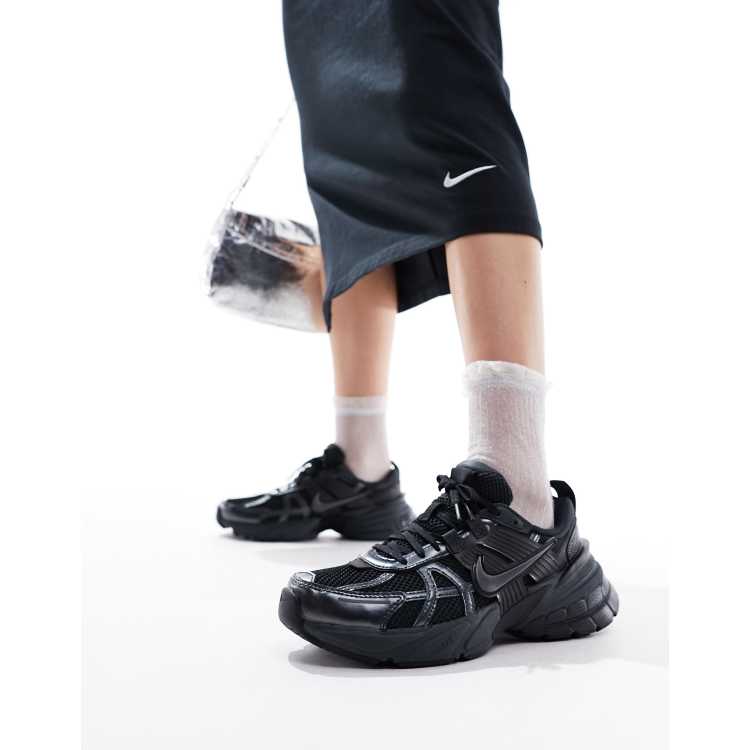 Nike V2K Run unisex sneakers in black and dark gray | ASOS