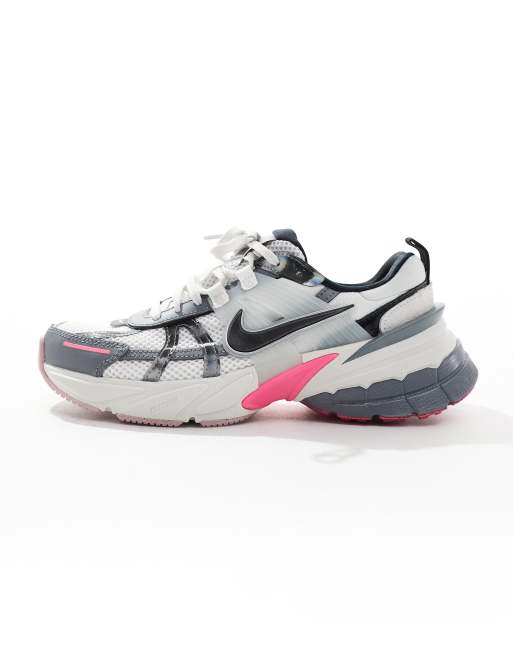 Nike V2K Run unisex sneakers in silver and pink | ASOS