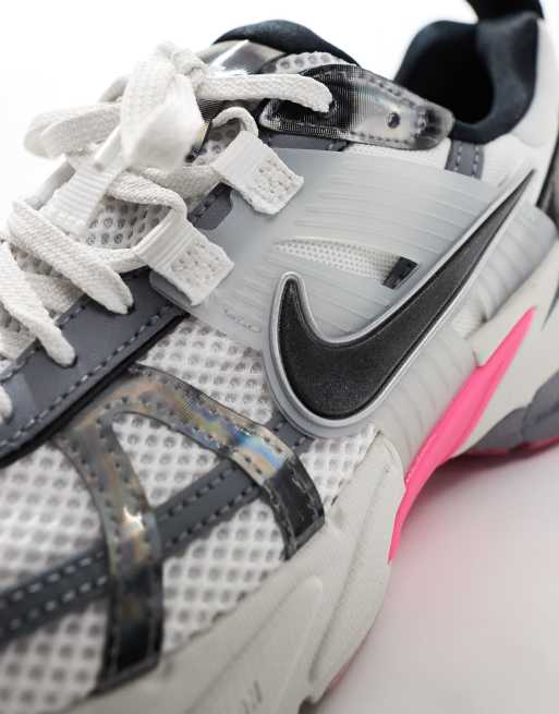 Nike V2K Run unisex sneakers in silver and pink | ASOS
