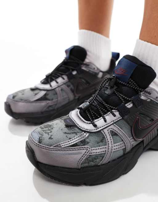 Nike V2K Run unisex trainers in metallic grey and black | ASOS