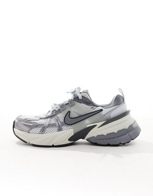 Nike V2K Run unisex trainers in platinum grey and silver