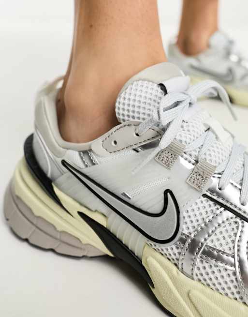 Nike V2K sneakers in white & silver | ASOS