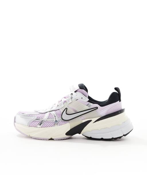 Purple Asos Nike Air Heights Nike V2K Run Sneakers In White And
