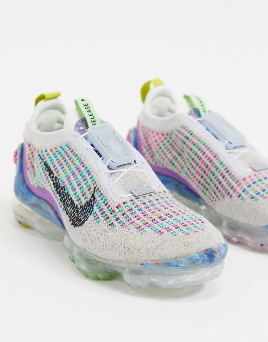 Nike Vapormax 2020 Flyknit trainers in white and multi
