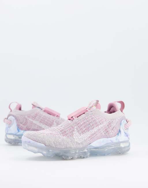 Nike Vapormax Flyknit Sneakers in grijs met roze