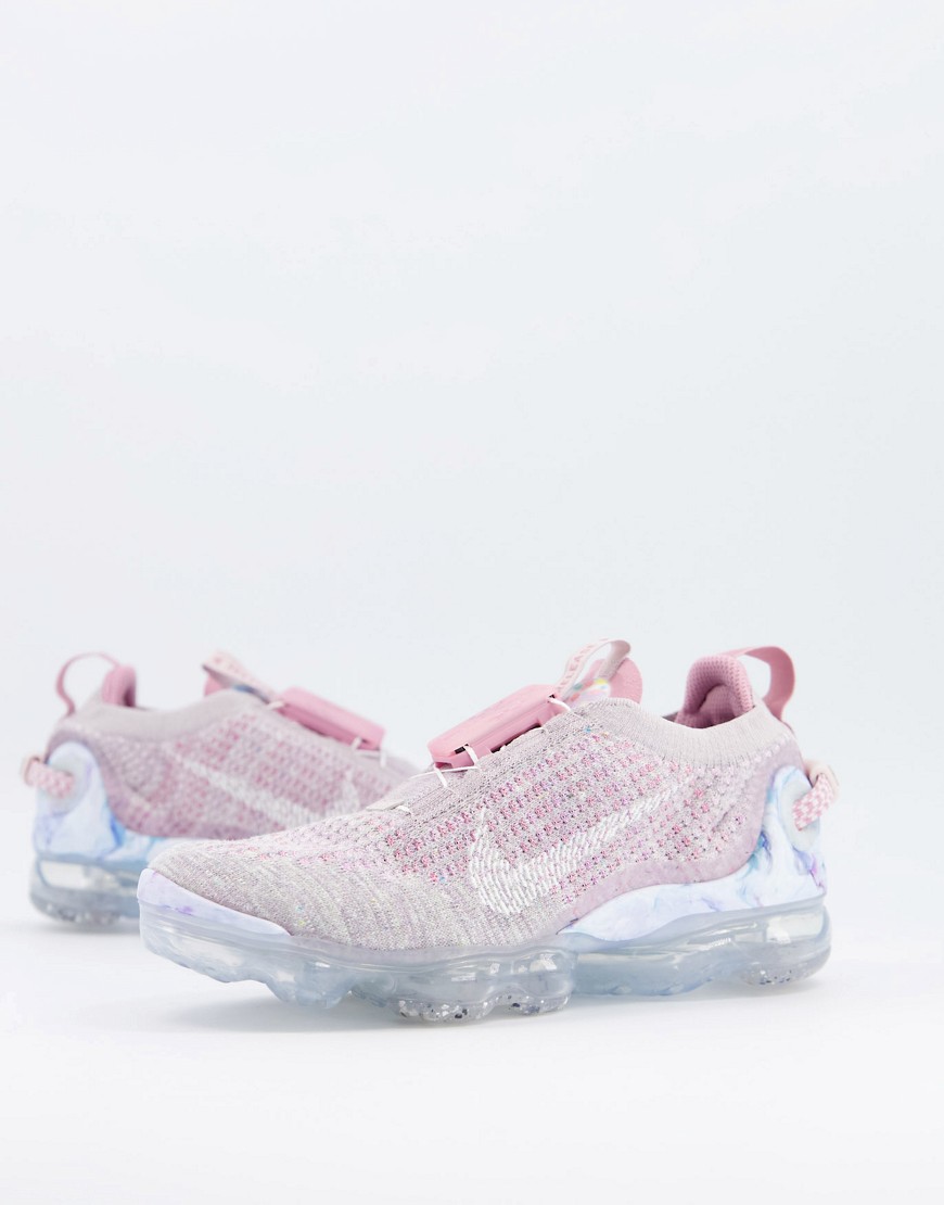 Nike Vapormax Flyknit trainers in grey and pink