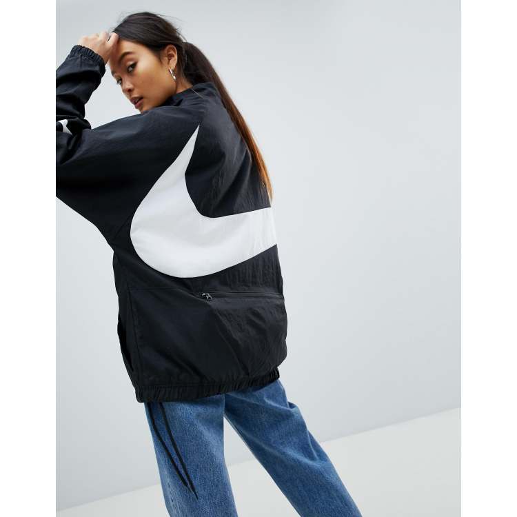 Nike Vaporwave Giacca sportiva oversize nera con mezza zip e