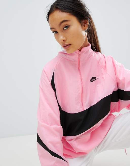 Nike pink hot sale track jacket