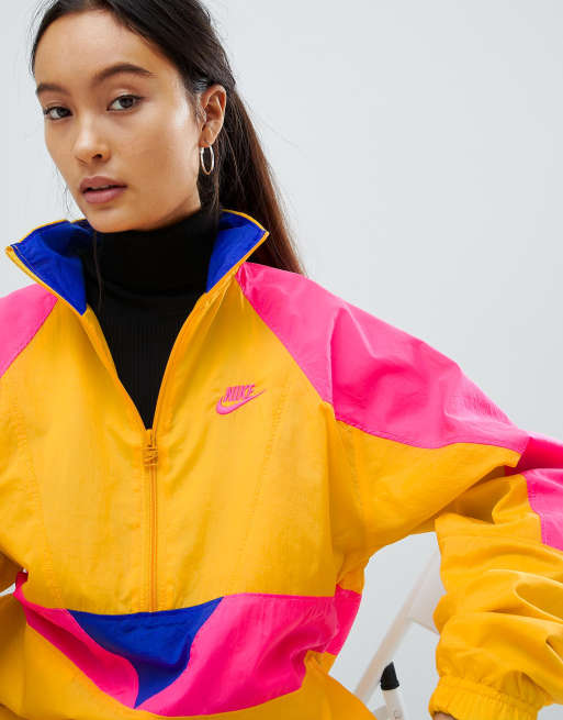 Nike yellow hot sale track jacket