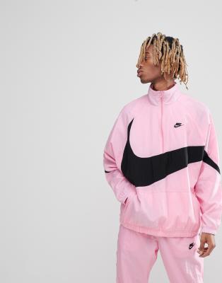 nike vaporwave joggers with large swoosh in pink