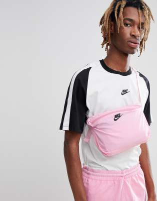 nike vaporwave joggers with large swoosh in pink