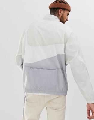 nike vaporwave swoosh half zip jacket in grey