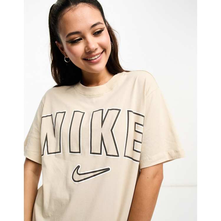 Beige nike t shirt sale