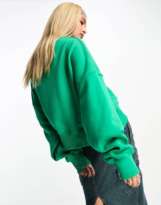 Green Nike Womens varsity oversized crop sweatshirt - Get The Label