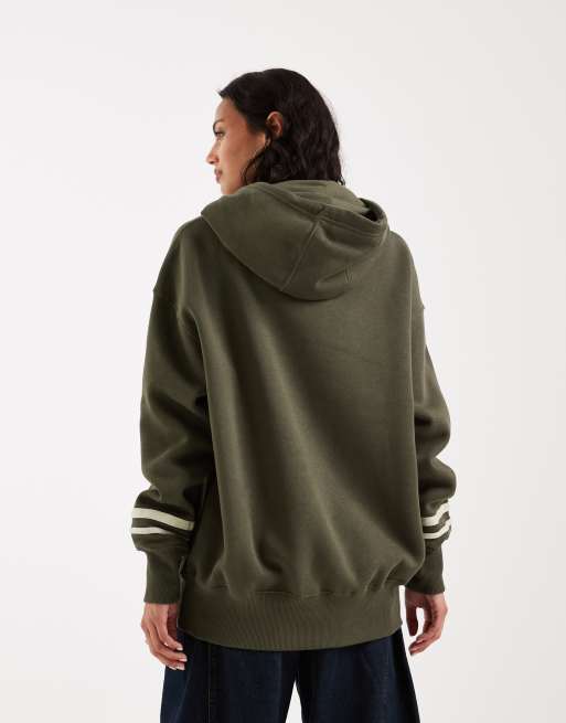 Nike - Varsity Phoenix Fleece - Felpa con cappuccio oversize kaki, 4 di 4
