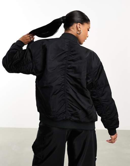 Nike Varsity reversible bomber jacket in black ASOS