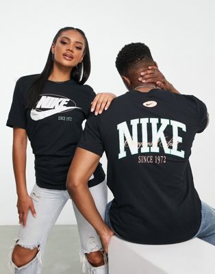 Nike Varsity unisex back print t-shirt in black