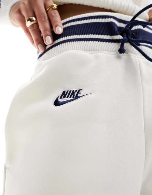 Nike Varsity wide leg sweatpants in sail white