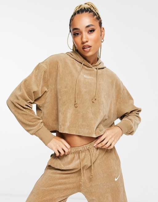 Nike velour hoodie gold sale