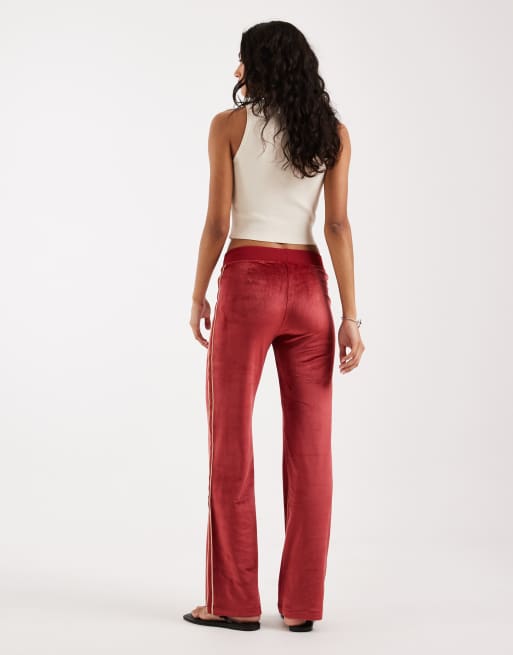 Nike Velour full-zip sweatpants in burgundy , 5 of 5